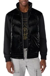 KARL LAGERFELD QUILTED MIXED MEDIA JACKET