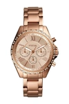 Fossil Modern Courier Chronograph Rose Gold-tone Stainless Steel Watch, 40mm In Rose Gold