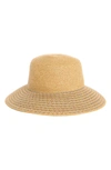 Nine West Multicolor Straw Floppy Hat In Natural Multi