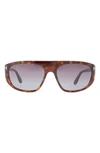 Tom Ford 58mm Pilot Sunglasses In Dark Havana / Gradient Smoke