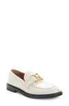 Chloé Marcie Leather Chain Loafers In White