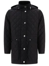 Burberry Roxbugh Diamond Quilted Nylon Hooded Jacket In Black