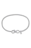 Delmar Infinity Bead Link Bracelet In Silver