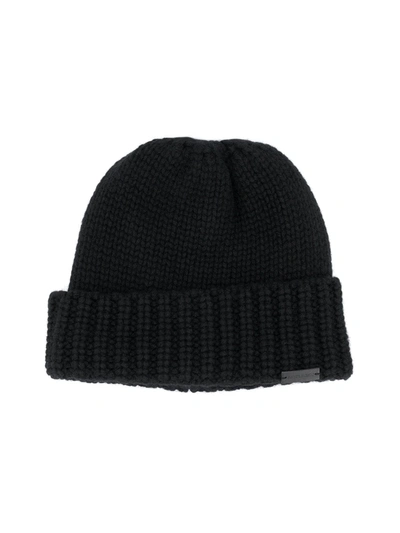 Saint Laurent Cashmere Knit Hat In Black