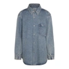 Alexander Wang Vintage Light Indigo Denim Jeans Shirt In Vintage Light Indigo