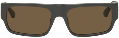 Dries Van Noten Grey Linda Farrow Edition 189 C2 Sunglasses In Grey/brushed Silver/