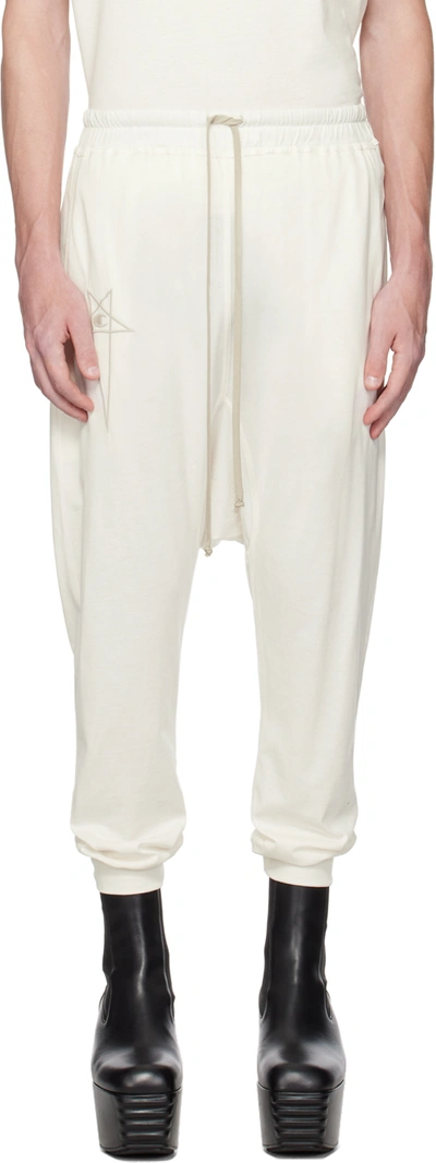 Rick Owens Off-white Champion Edition Drawstring Lounge Trousers In 11 Milk