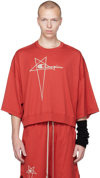 RICK OWENS RED CHAMPION EDITION TOMMY T-SHIRT