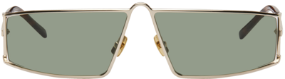 Saint Laurent Sl 606 Metal Sunglasses In Gold,green