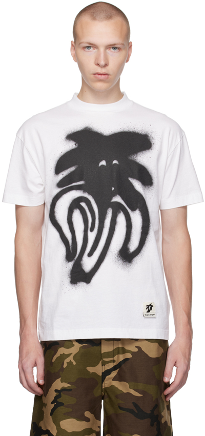 Palm Angels White Jimmy T-shirt In White Black