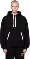 Palm Angels Relaxed-fit Cotton Hoodie With Contrasting Drawstrings In Black Off White