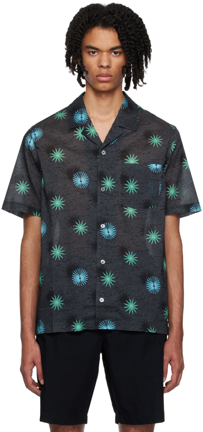 Wood Wood Brandon Abstract Beach Shirt In Blue