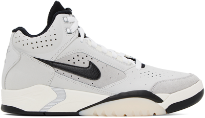 Nike Air Flight Lite Leather Sneakers In Photon Dust/black-me
