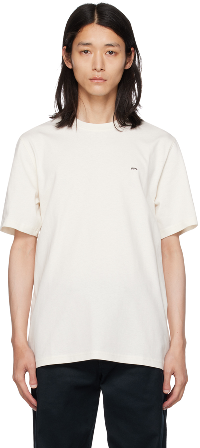 Wood Wood Logo-print Cotton T-shirt In White