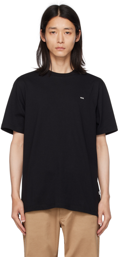 Wood Wood Logo-print Cotton T-shirt In 9999 Black