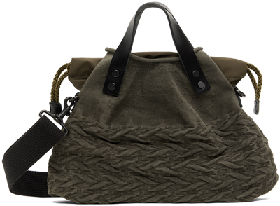 Master-piece Khaki Yashiki Edition Knit Messenger Bag In Greige