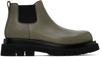 BOTTEGA VENETA GRAY LUG CHELSEA BOOTS