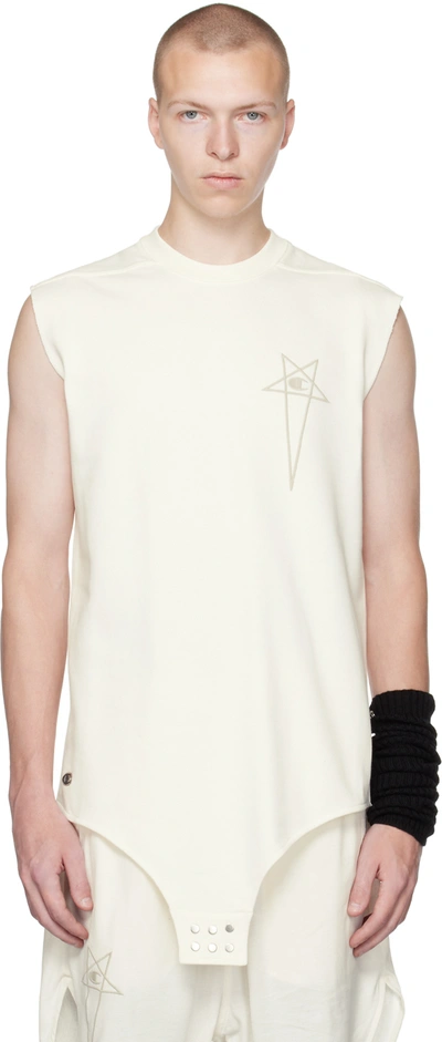 Rick Owens Off-white Champion Edition Body T-shirt In 11 Milk