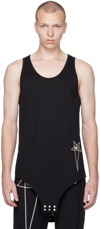 Rick Owens Champion Embroidered Organic Cotton-jersey Tank Top In 09 Black