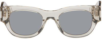 Saint Laurent Beige Sl 573 Sunglasses In Beige-beige-silver