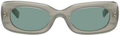 Mcq By Alexander Mcqueen Green Oval Sunglasses In Green-green-green