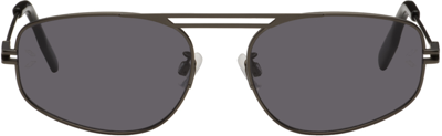 Mcq By Alexander Mcqueen Gunmetal Aviator Sunglasses In Ruthenium-ruthenium-