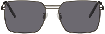 Mcq By Alexander Mcqueen Gunmetal Square Sunglasses In Ruthenium-ruthenium-
