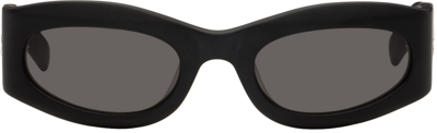 Mcq By Alexander Mcqueen Black Oval Sunglasses In Black-black-smoke