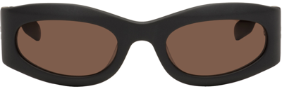 Mcq By Alexander Mcqueen Grey Oval Sunglasses In Grey-grey-brown