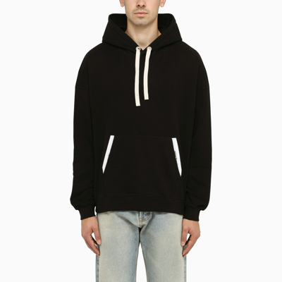 PALM ANGELS PALM ANGELS BLACK HOODIE WITHE POCKETS,PMBB126E23FLE002/N_PALMA-1003_323-XS