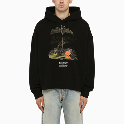 Palm Angels Enzo From The Tropics Cotton Hoodie In Black