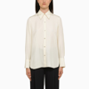 VINCE VINCE | CLASSIC IVORY SILK SHIRT,V968712831SI/N_VINCE-125FTR_323-XS