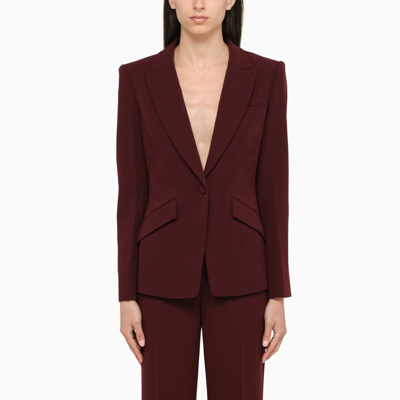 Roland Mouret Brown Single-breasted Blazer In Red