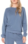 Rachel Rachel Roy Aria Raw Seam Raglan Sweatshirt In Blue Mirage
