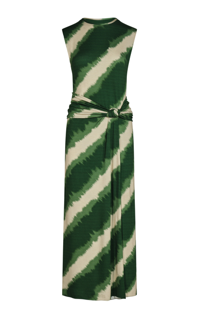 Johanna Ortiz Wrapped In Color Tie Dye Maxi Dress In Green