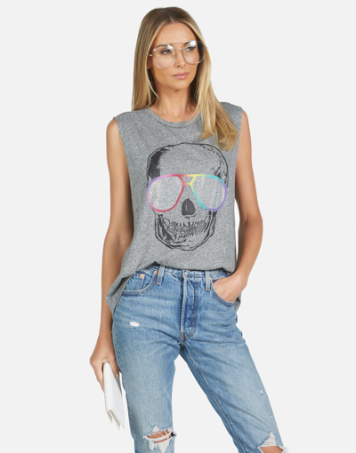Lauren Moshi Kel Cool Skull In Heather Grey