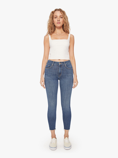 Mother The Looker Ankle Fray Girl Crush Jeans In Blue