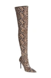 Stella Mccartney Stella Iconic Recycled Snake-print Over-the-knee Boots In Coffee