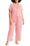 Nordstrom Moonlight Crop Pajamas In Red Lollipop Ticking Stripe