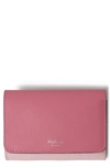 Mulberry Continental Leather Trifold Wallet In Geranium Pink-powder Rose