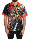 DOLCE & GABBANA DOLCE & GABBANA MULTICOLOR PRINTED SHORT SLEEVES CASUAL MEN'S SHIRT