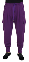 Dolce & Gabbana Purple Cotton Cargo Sweatpants Jogging Pants In Purple