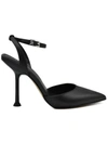Michael Kors Black Pelle Pump With Strap In Black