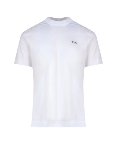 Z Zegna Logo-print Short-sleeved T-shirt In White