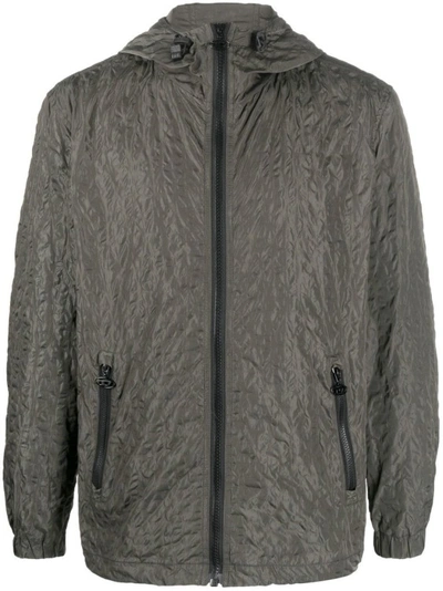 Diesel Crinkled-finish Windbreaker Jacket In Grey