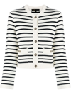 MAJE CREW-NECK STRIPED CARDIGAN