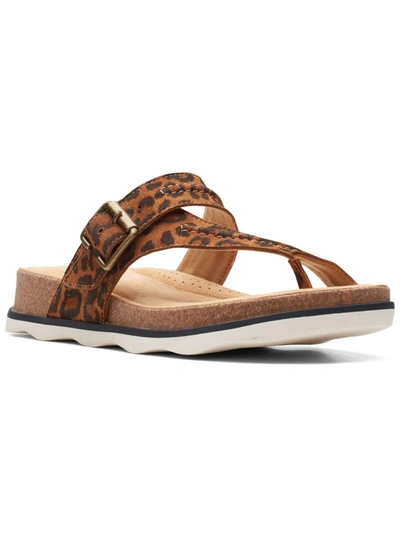 Clarks Brynn Madi Womens Leather Slip On Thong Sandals In Brown