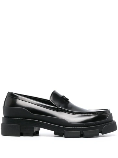 Givenchy Terra Loafer In Brushed Leather In Black