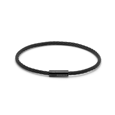 Roderer Giacomo Bracelet - Stainless Steel Cable Black In Not Applicable