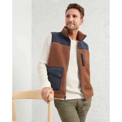 Upwest Cozy Sherpa Vest In Brown